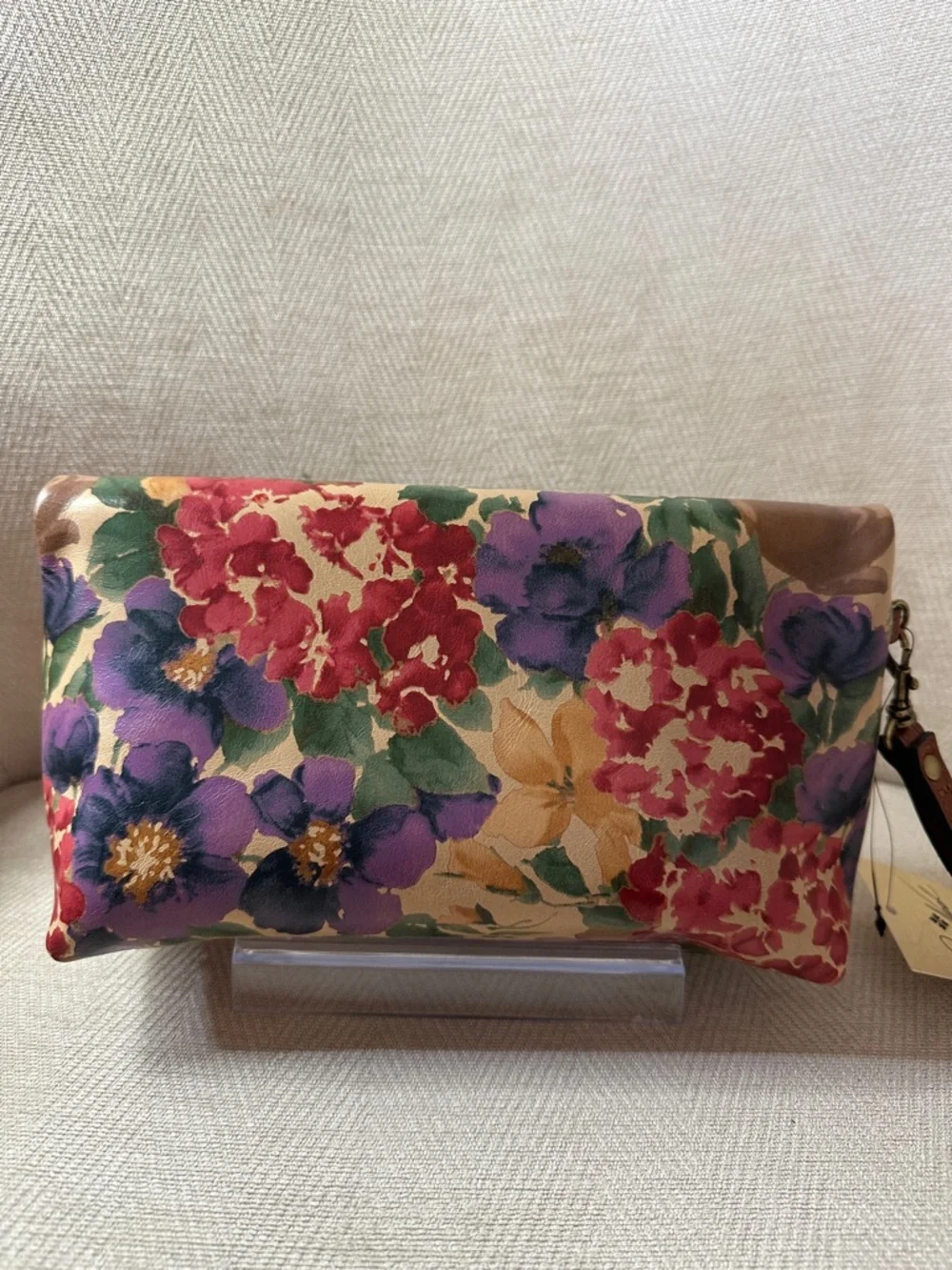 Patricia Nash Floral Fold-Over Leather Wristlet Clutch - Multi
